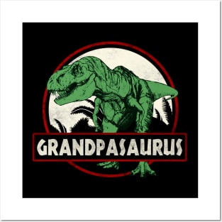 Grandpasaurus Rex Funny Grandpa Shirt Vintage Grandpa Gift Grandfather Gift Grandfather Birthday Father's Day Gift Shirt Dinosaur Gift Posters and Art